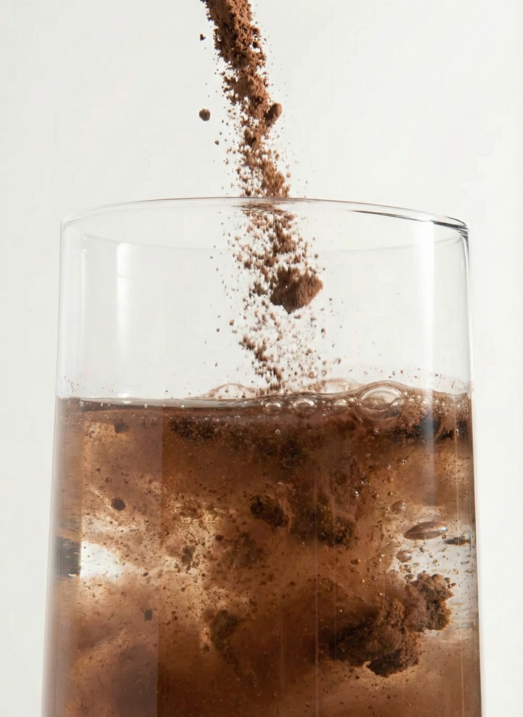 Ready to Mix Purpose Meals Daily 5-in-1 Active Nutrition Salted Chocolate Flavor being poured in Water.